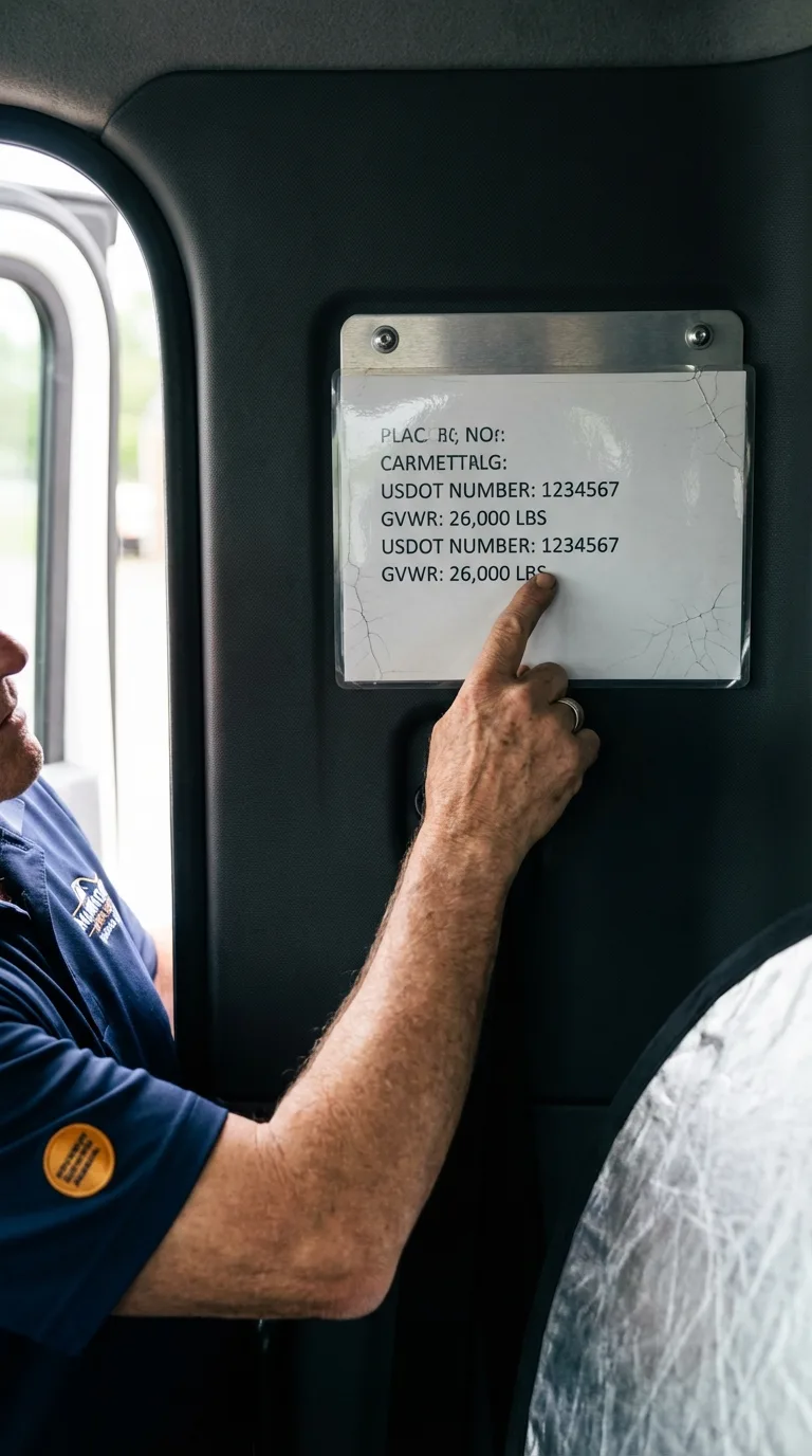 USDOT licensing placard verification in Harkers Island